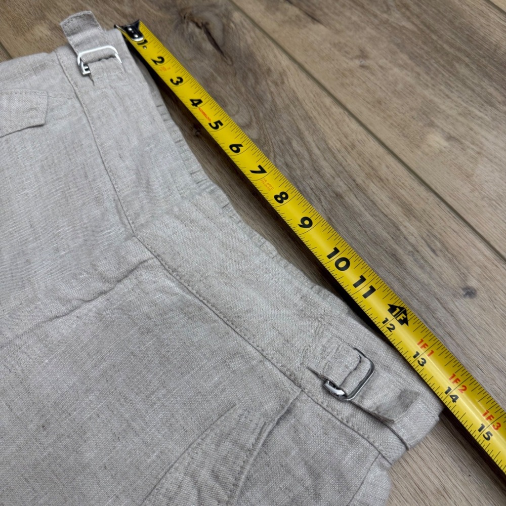 Athleta Womens Natural Linen Utility Shorts Adjustable Waist Size 4 Scandi - Picture 6 of 9